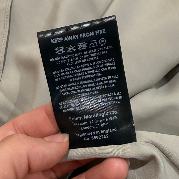 ERDEM Floral Metallic Crinkled Satin Midi Dress Sz 8 Off Shoulder Wedding Guest - Picture 14 of 16